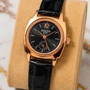 Bolun Noir Rose Strap Watch