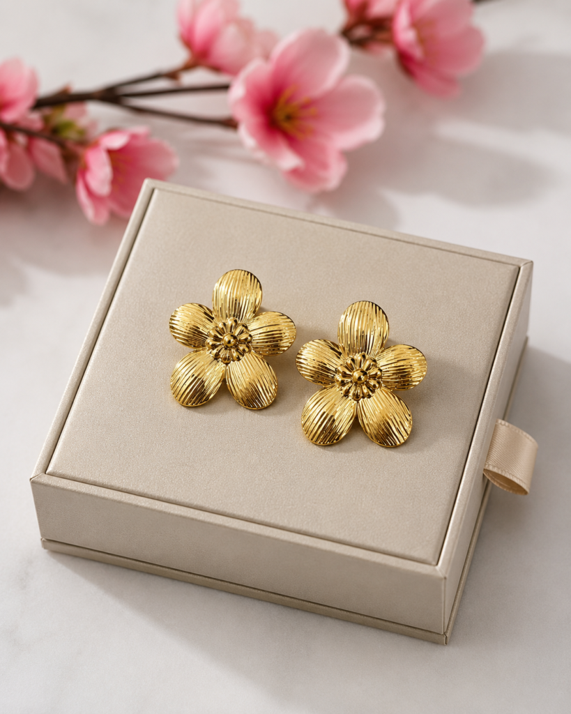 Golden Flower Earrings