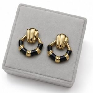 Golden Black Earrings