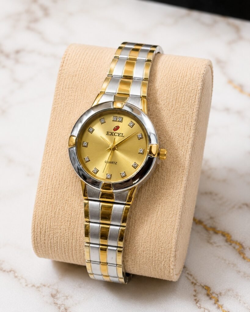 Excel Royal Gold Crystal Watch