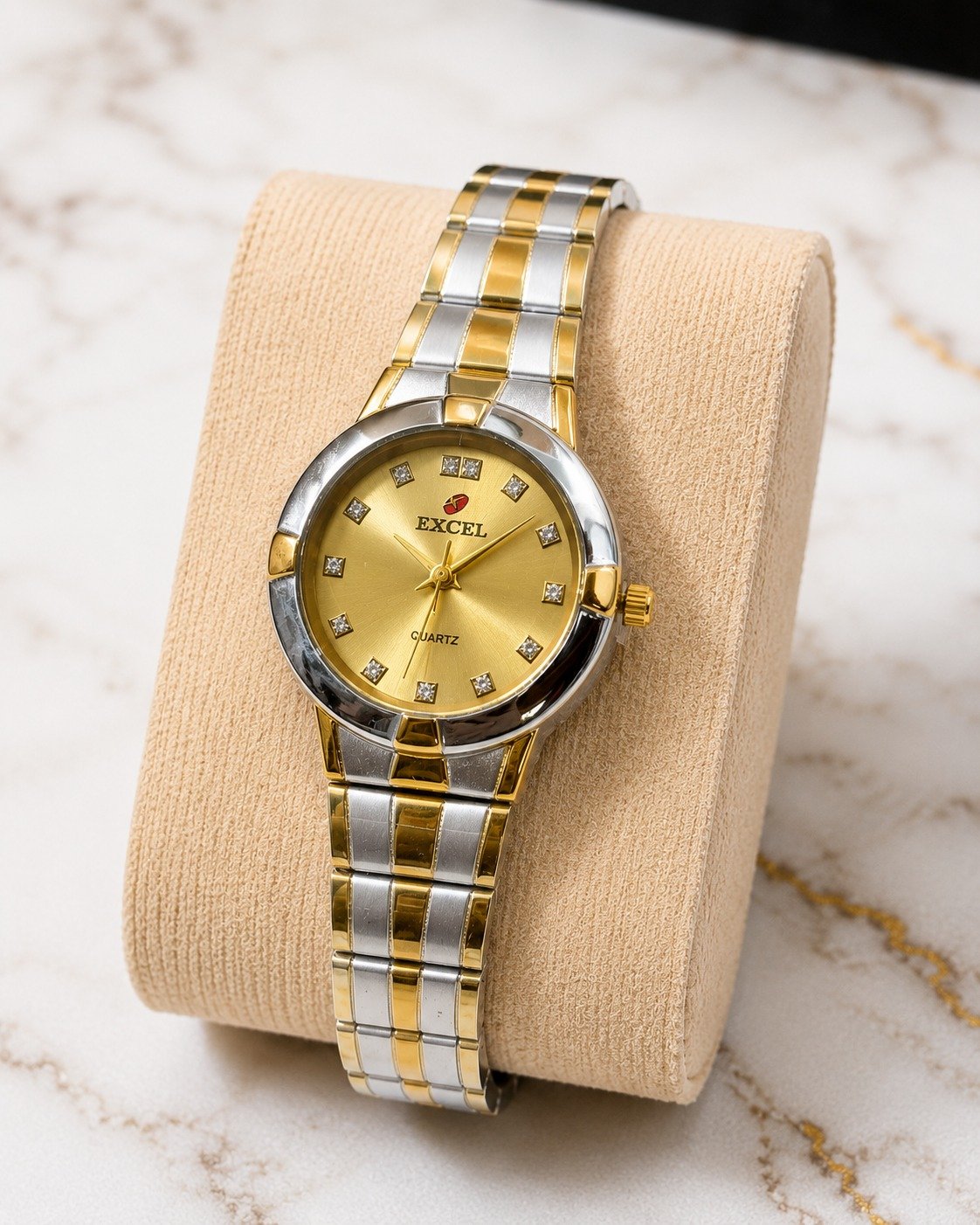 Excel Royal Gold Crystal Watch