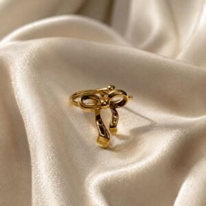 Golden Bow Knot Open Ring