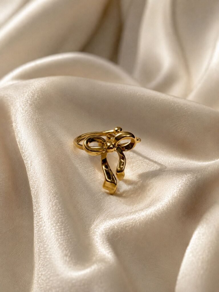 Golden Bow Knot Open Ring