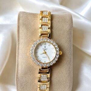 Golden Crystal Rhinestone Quartz Watch