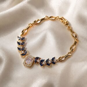Golden Sapphire Floral Bracelet
